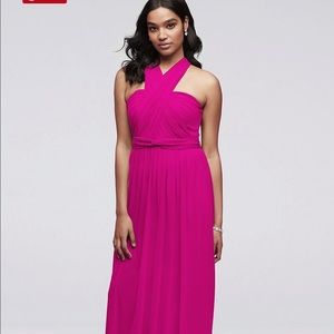 David’s bridal Long Mesh 6 Way Begonia sz 2